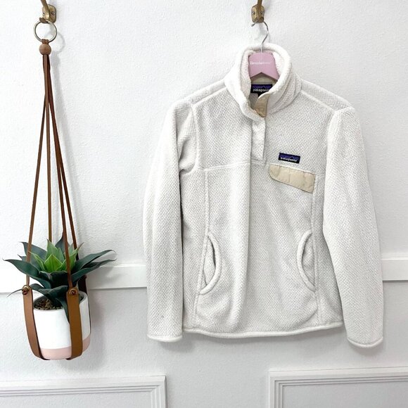 Patagonia Women's Re-Tool Snap-T Pullover Fleece Raw Linen Size XS - Picture 1 of 6